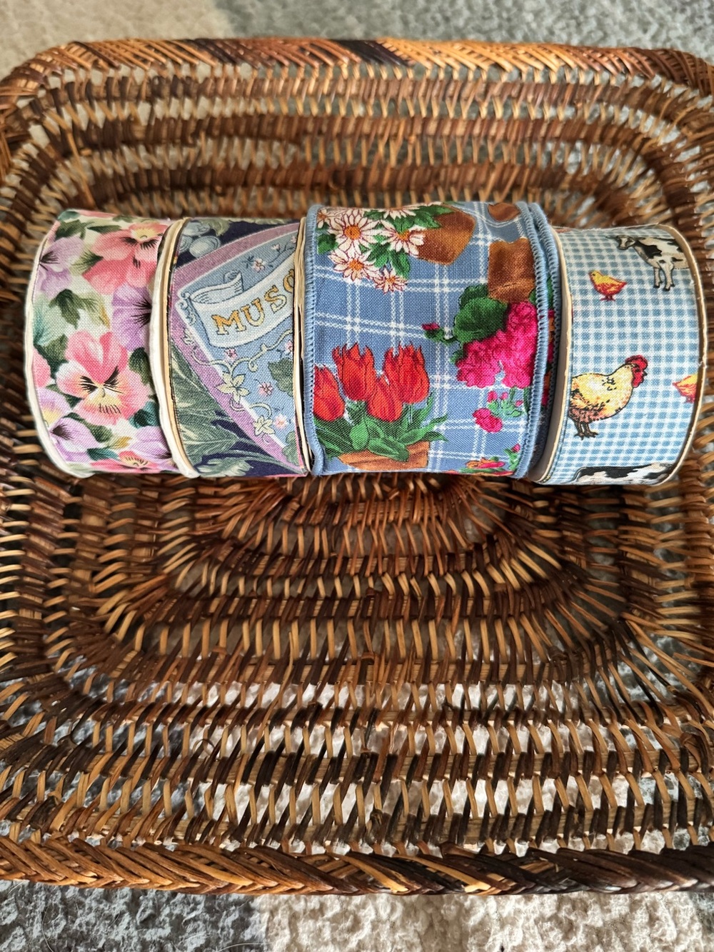 Vintage Floral & Farmhouse Decorative Ribbon Set